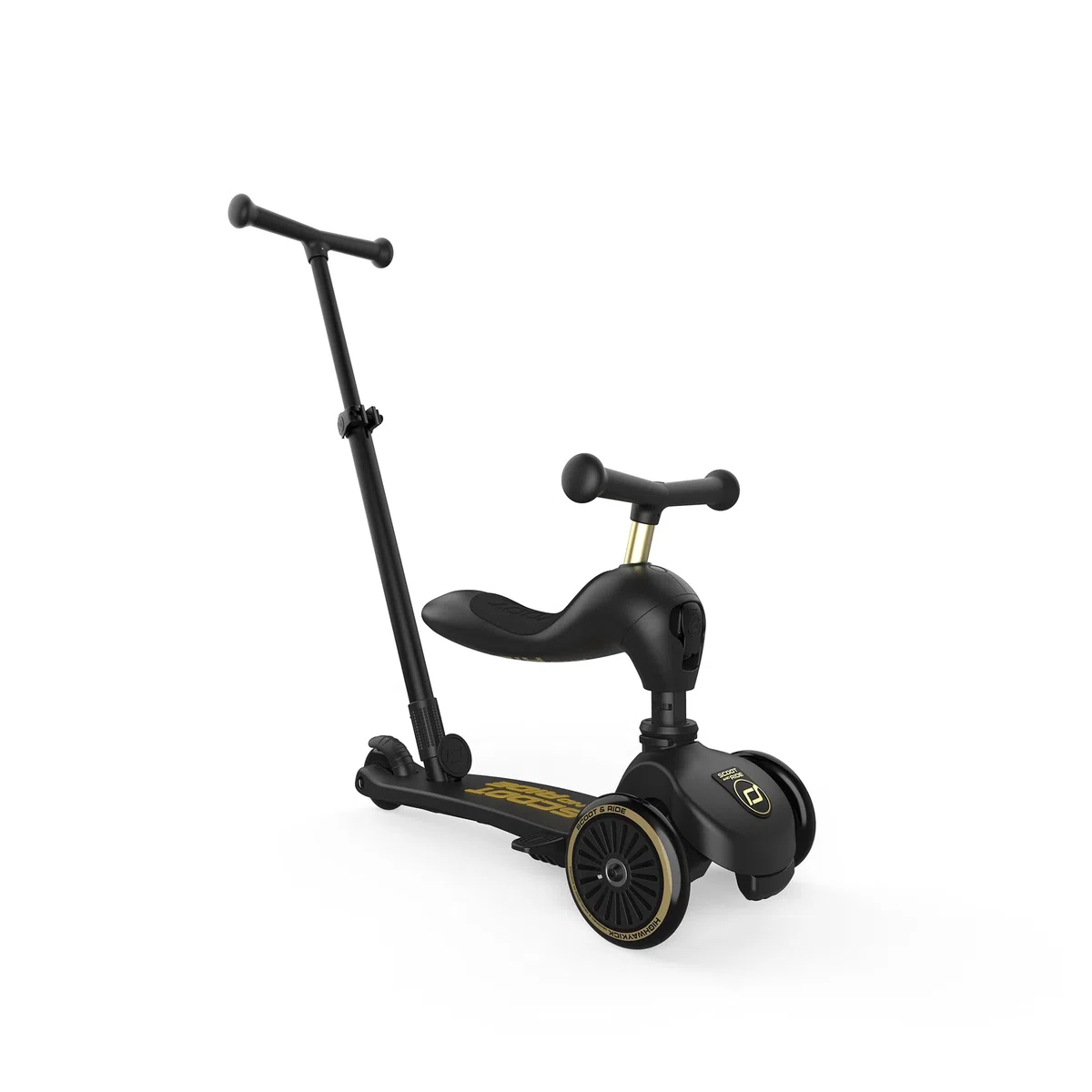 Scoot & Ride Highwaykick 1 Push and Go Kickboard con asiento, patinete infantil 2 en 1, rueda con manillar a partir de 1 2 años, altura ajustable sin herramientas