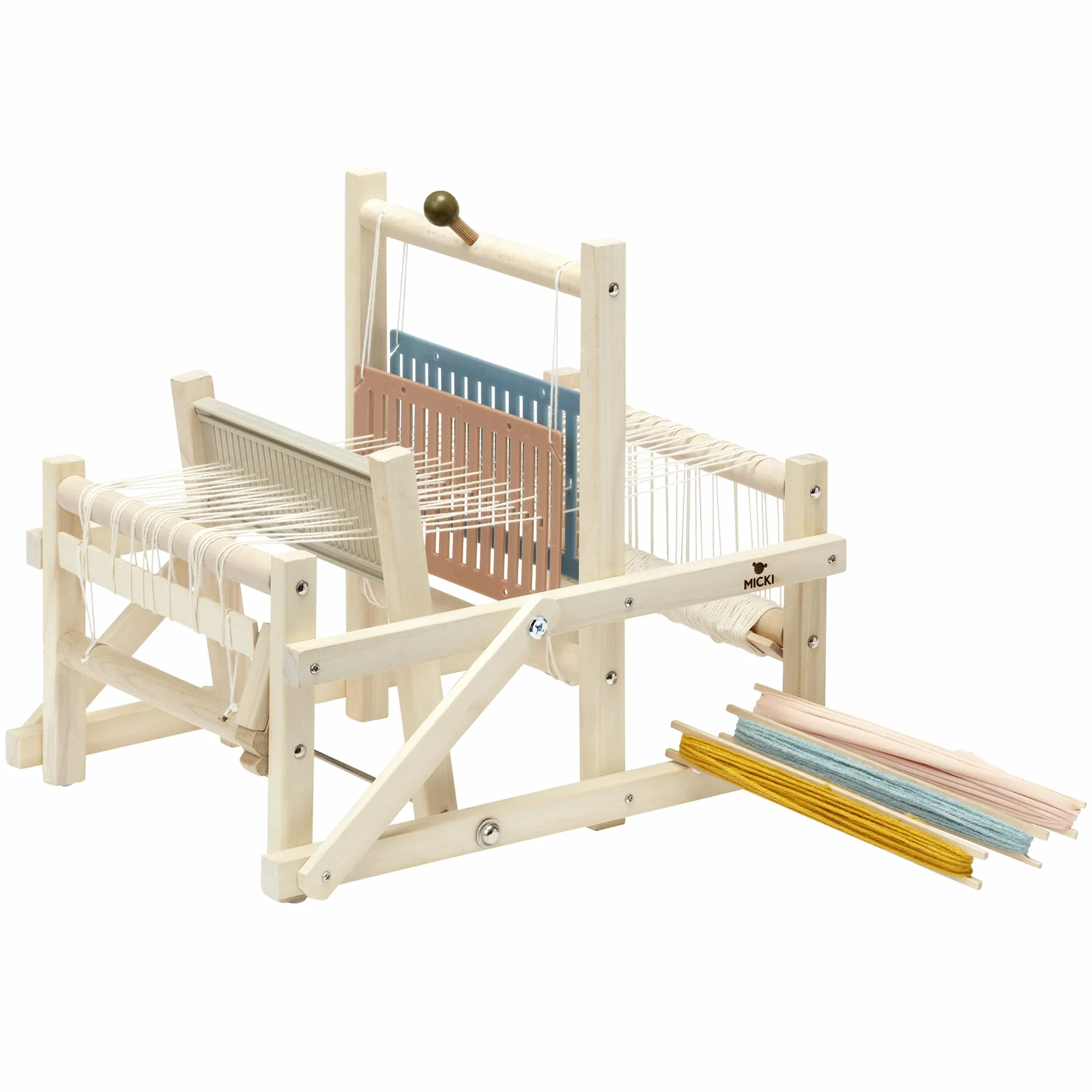 Micki Kit de telar de madera con marco + hilo de tejer, artes y manualidades para niños, regalos para niñas y niños, a partir de 3 años