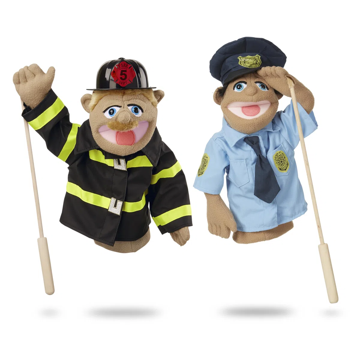 Melissa & Doug Puppet Bundle - Police Officer and Firefighter by Melissa & Doug