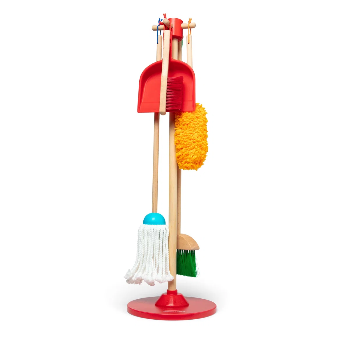 Melissa & Doug Dust Sweep Mop, 6 piezas Set de limpieza infantil con escoba y accesorios, actividades de aprendizaje para preescolares, juguetes para niños, niñas a partir de 3 años - Certificados FSC