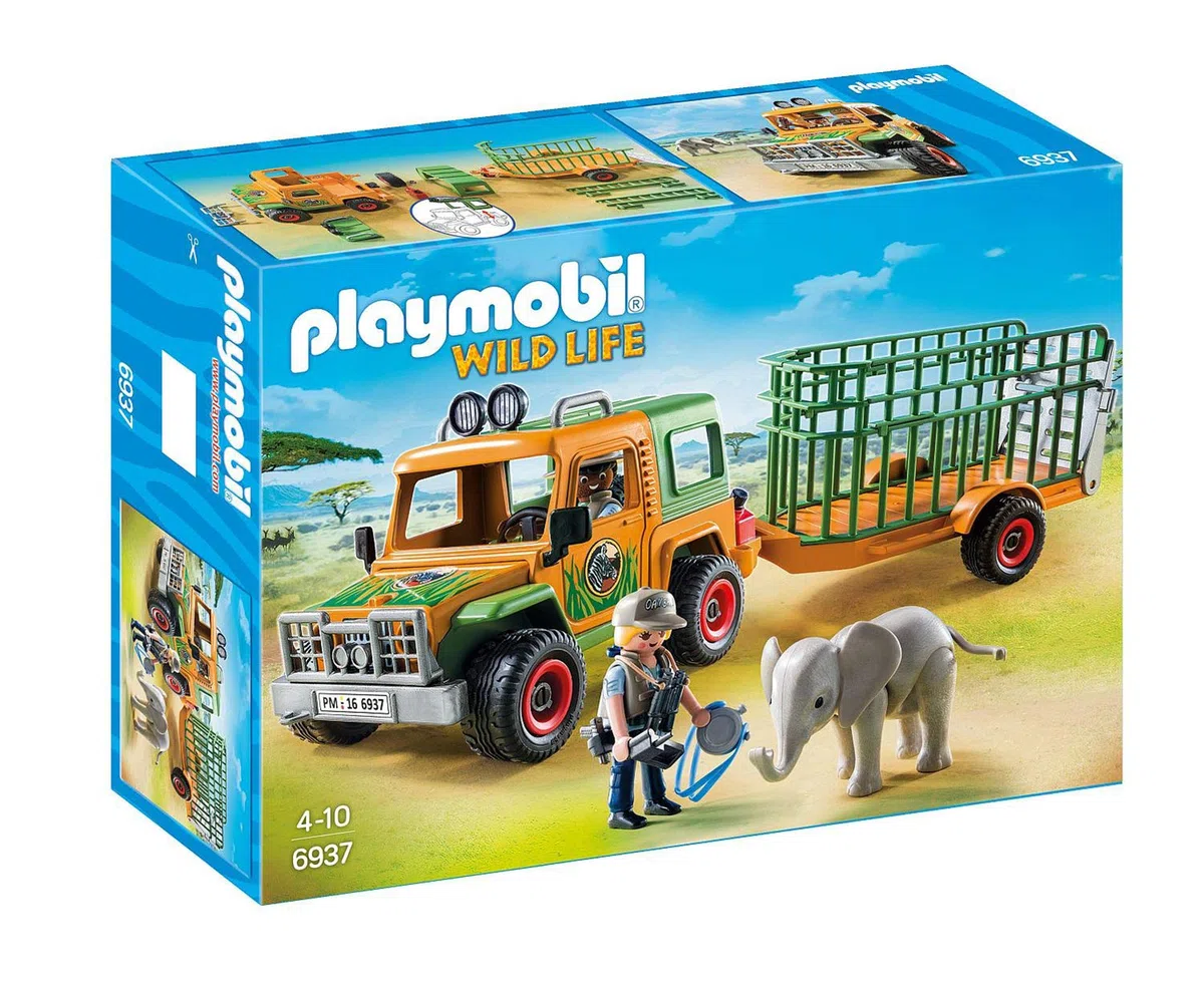 PLAYMOBIL Wild Life, 6937 Camión con Elefante, A Partir de 4 años