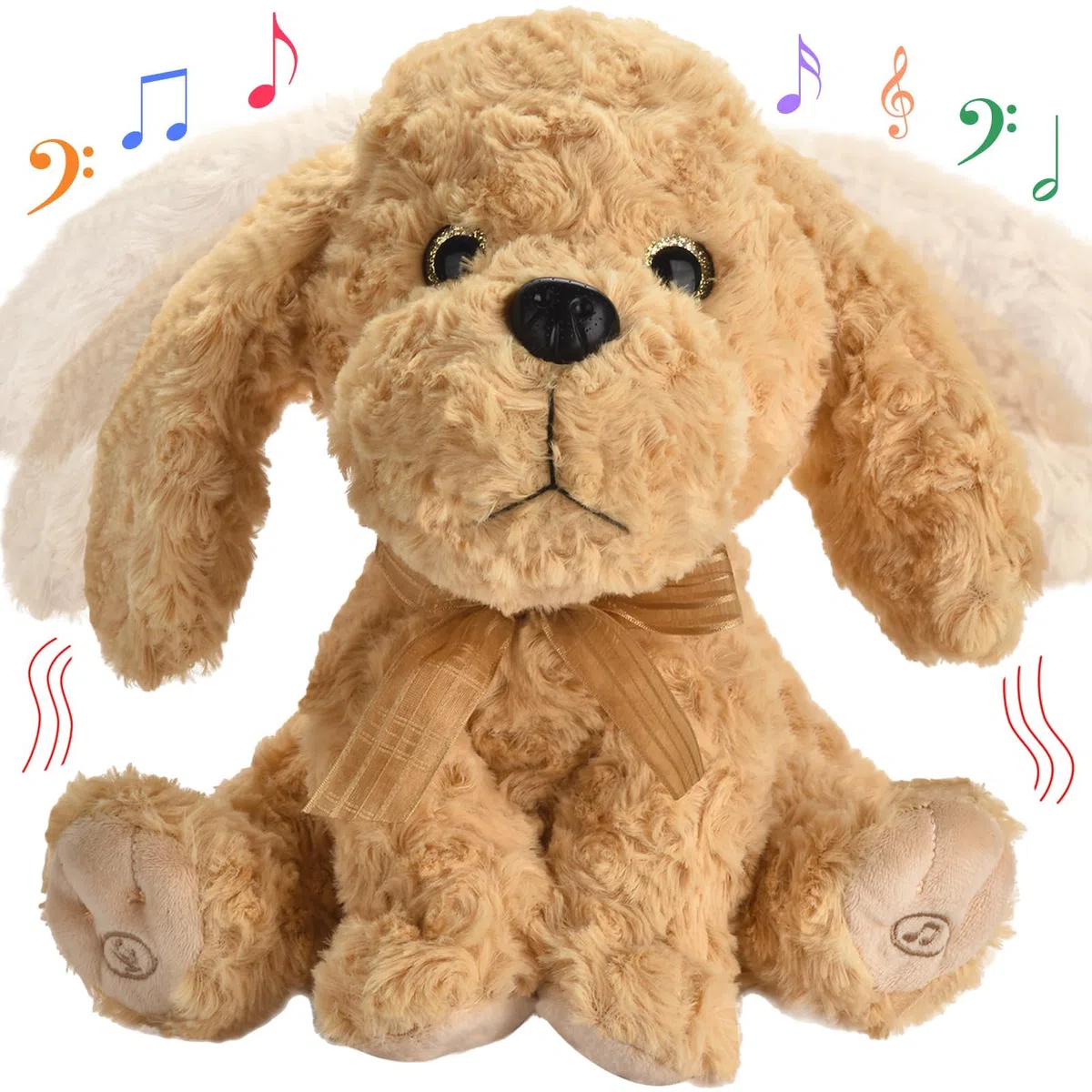 Peluche de canto interactivo – Perro de peluche que graba y repite tus palabras, 8 canciones, movimientos de cabeza y orejas, cumpleaños para niños pequeños de 3, 4, 5 y 6 años (25 cm)