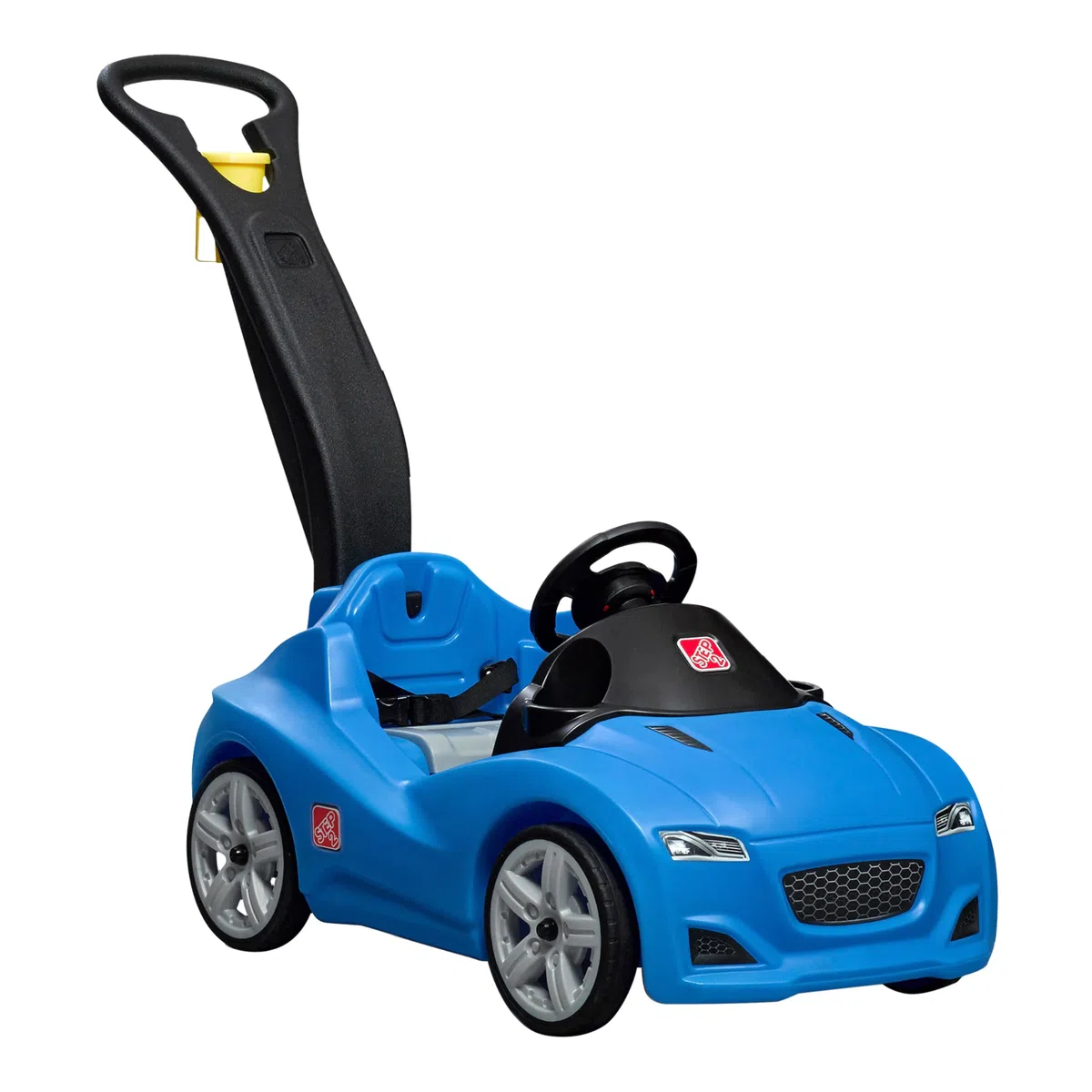 Step2 Whisper Ride Coche para niños en Azul | Carro Infantil con Barra de Empuje | Vehículo para niños/Juguete a Partir de 1.5 años