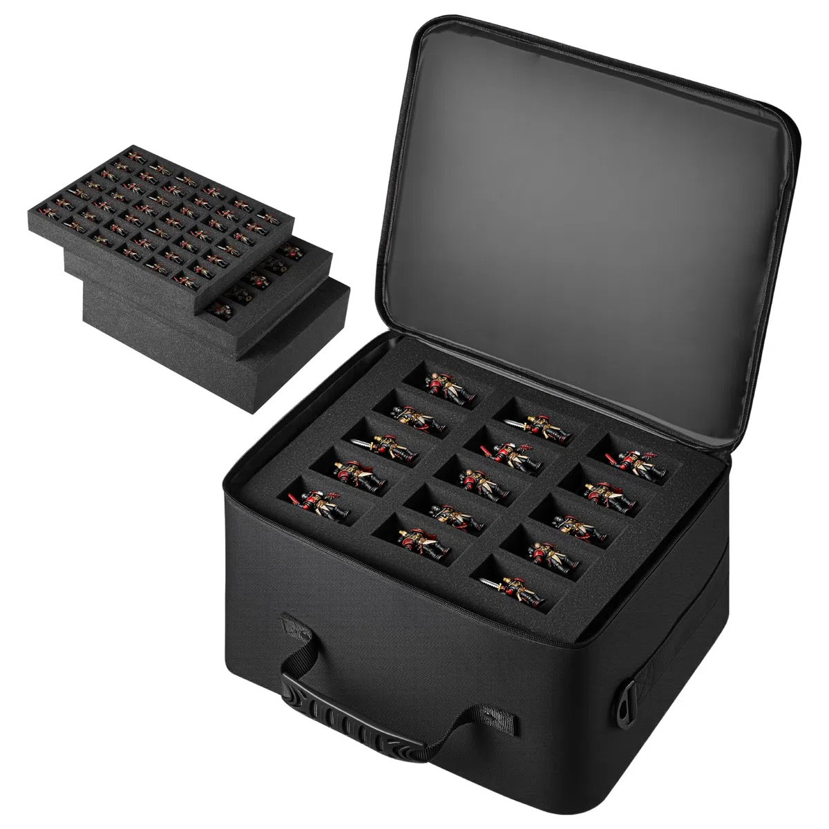 VEVOR Bolsa de Transporte para Miniaturas, para Modelos a Escala 1:500-1:750, con Correa de Hombro Ajustable y 3 Capas de Espuma para Mayor Capacidad, Miniaturas no Incluidas, 380 x 320 x 220 mm