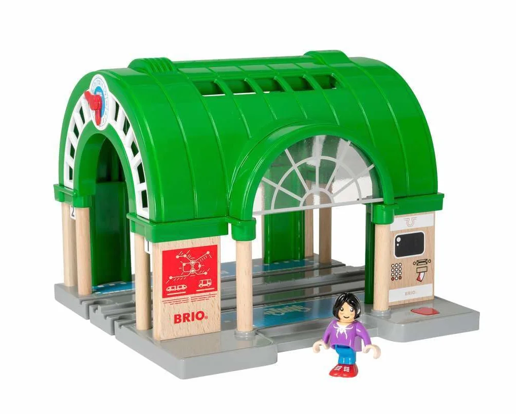 Brio World - Estación Central, BRIO Ferrocarriles, Tren Juguete, Accesorios para Circuito de Tren, Construcciones para Niños, Juguetes Niños 3 Años o más, Juegos Educativos 3 Años