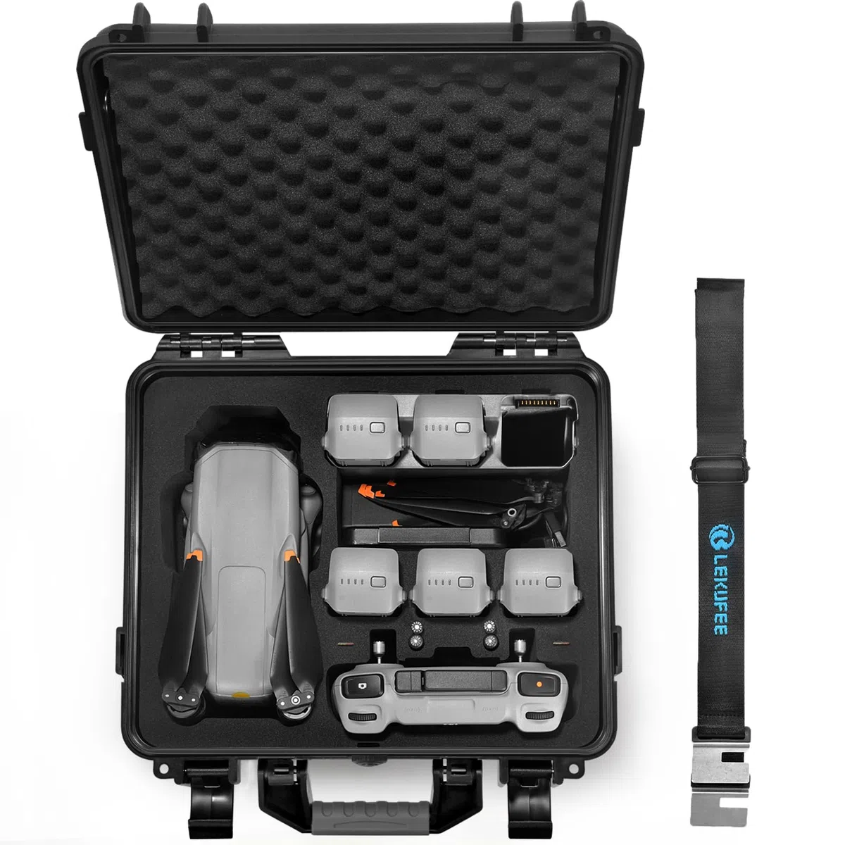 LEKUFEE Maleta Impermeable para dji Pack Air 3S Vuela Más,dji RC N3/ N2/2 Control Remoto y Accesorios (Solo Estuche)