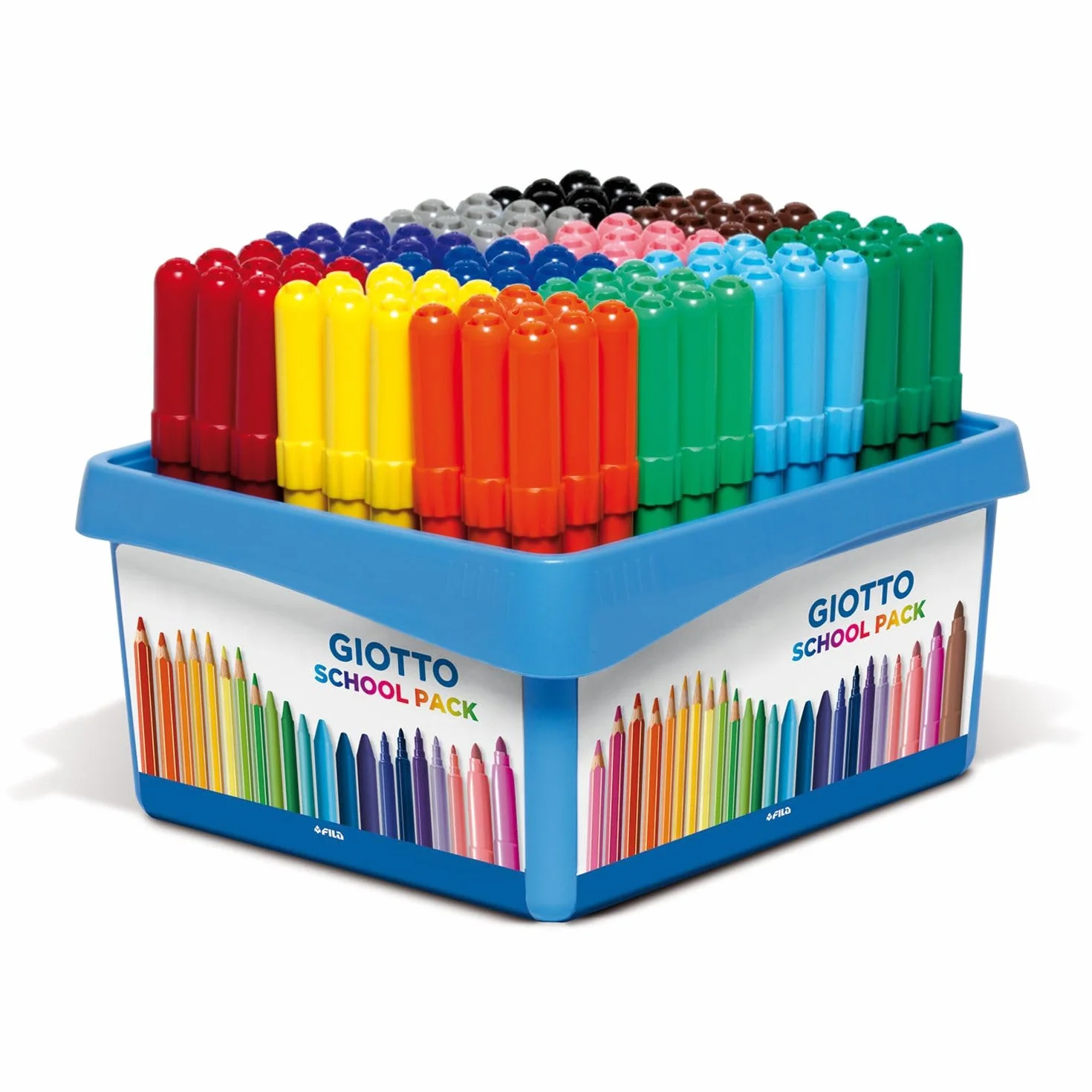 GIOTTO Turbo Maxi Rotuladores, Súper Lavables, Punta Maxi, Punta 5mm, Colores Surtidos, Schoolpack 108 unidades