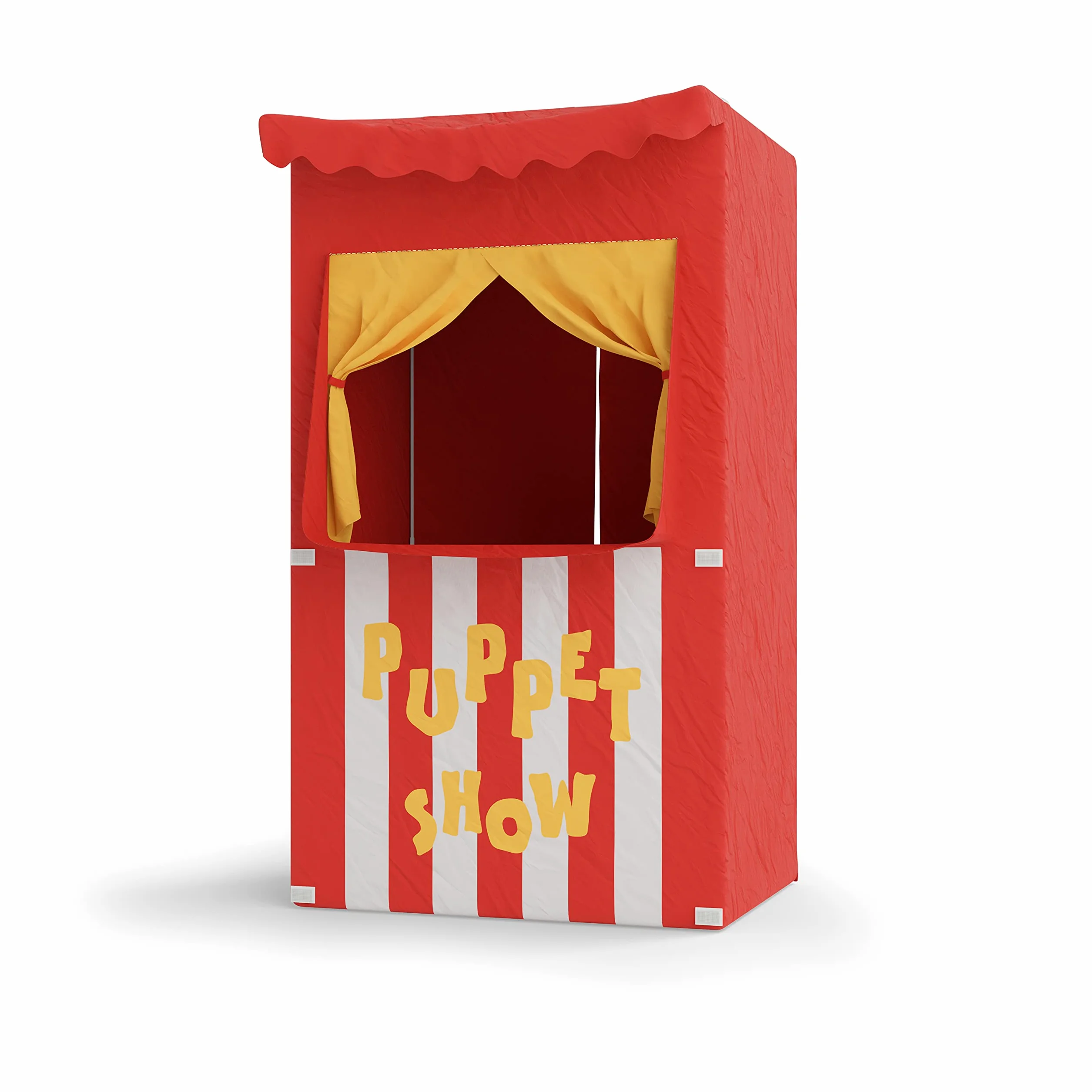 Teatro de Marionetas Infantil 120 x 70 x 50 cm. Transformable en una pequeña Tienda (Color Rojo y Blanco)