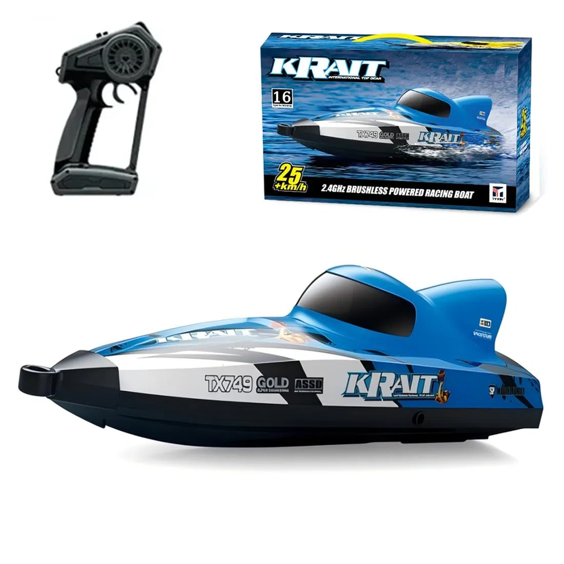 NULA Barco turbojet RC para adultos, 2,4 GHz, lancha rápida con motor sin escobillas, 25 km/h, juguete impermeable para piscinas, lagos
