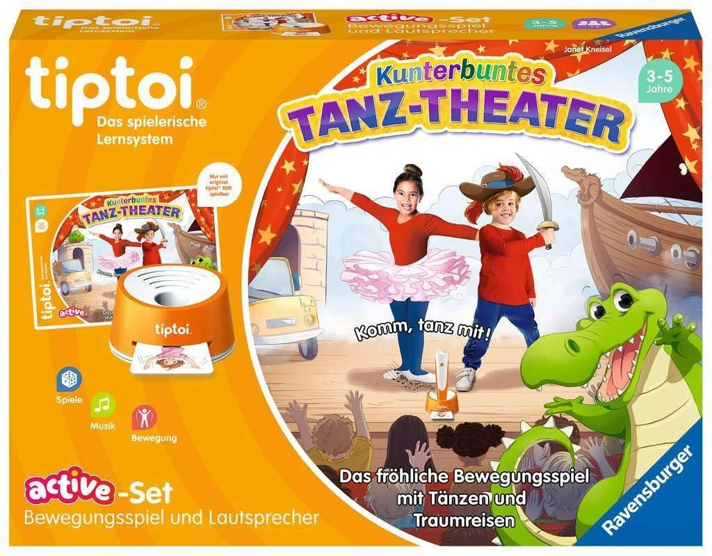 Ravensburger tiptoi® Play 00122 Active Set Colorido Teatro de Danza, Juego de Movimiento Desde Hace 3 años