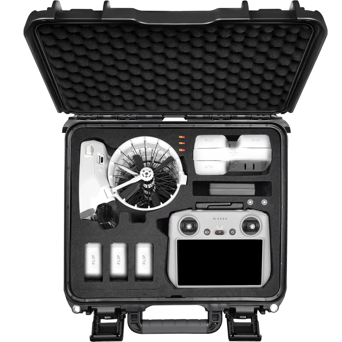 LEKUFEE Estuche Rígida Portátil Impermeable para dji Flip(RC N3),dji RC N2/2, batería (8 Piezas), estación de Carga y Otros Accesorios (Solo Funda)