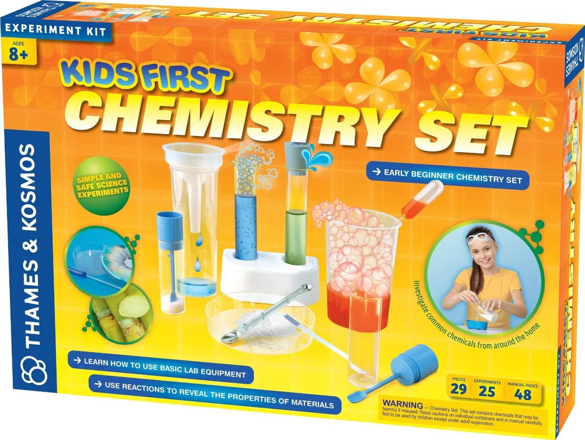 Thames & Kosmos , 642921, Kids First Chemistry Set,Junior Chemists Introductory Set, 27 Different Experiments, Ages 8+