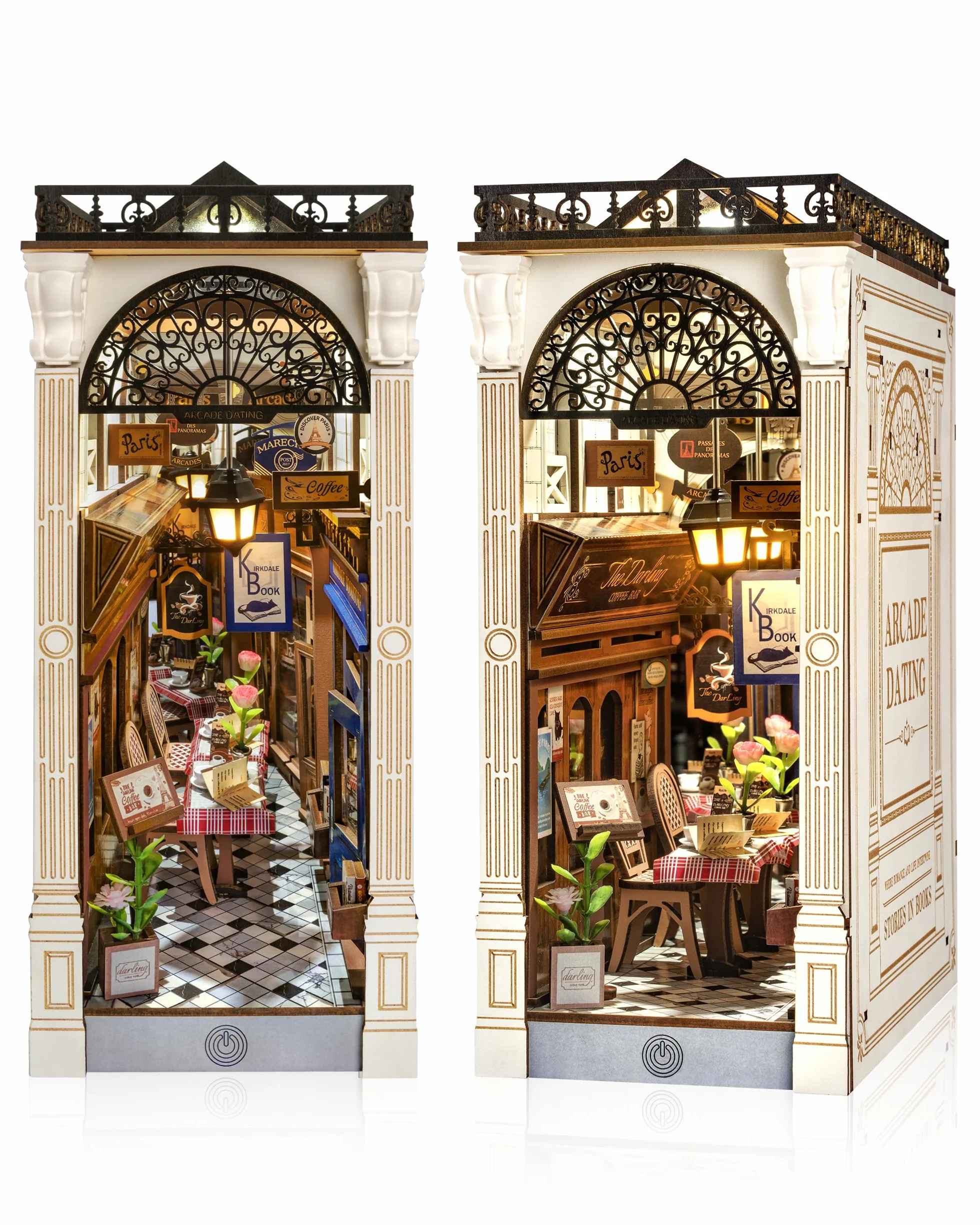 Rolife Book Nook Kit Casas Miniaturas para Montar Arcade Dating Puzzle Madera 3D Adultos con Luces Decoracion Hogar Libro Maquetas para Construir Adultos Regalo para Profesora Madre Niños