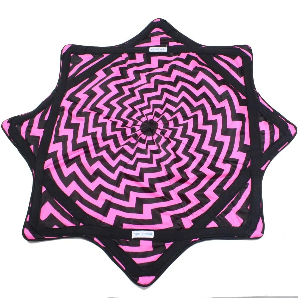Mougee (moo-JEE) - Air Flow Star - Serie Neon - para principiantes y avanzados - Divertido y desafiante - Juguete de flujo de doble costura, colores y patrones vibrantes, 27 pulgadas de diámetro, neón