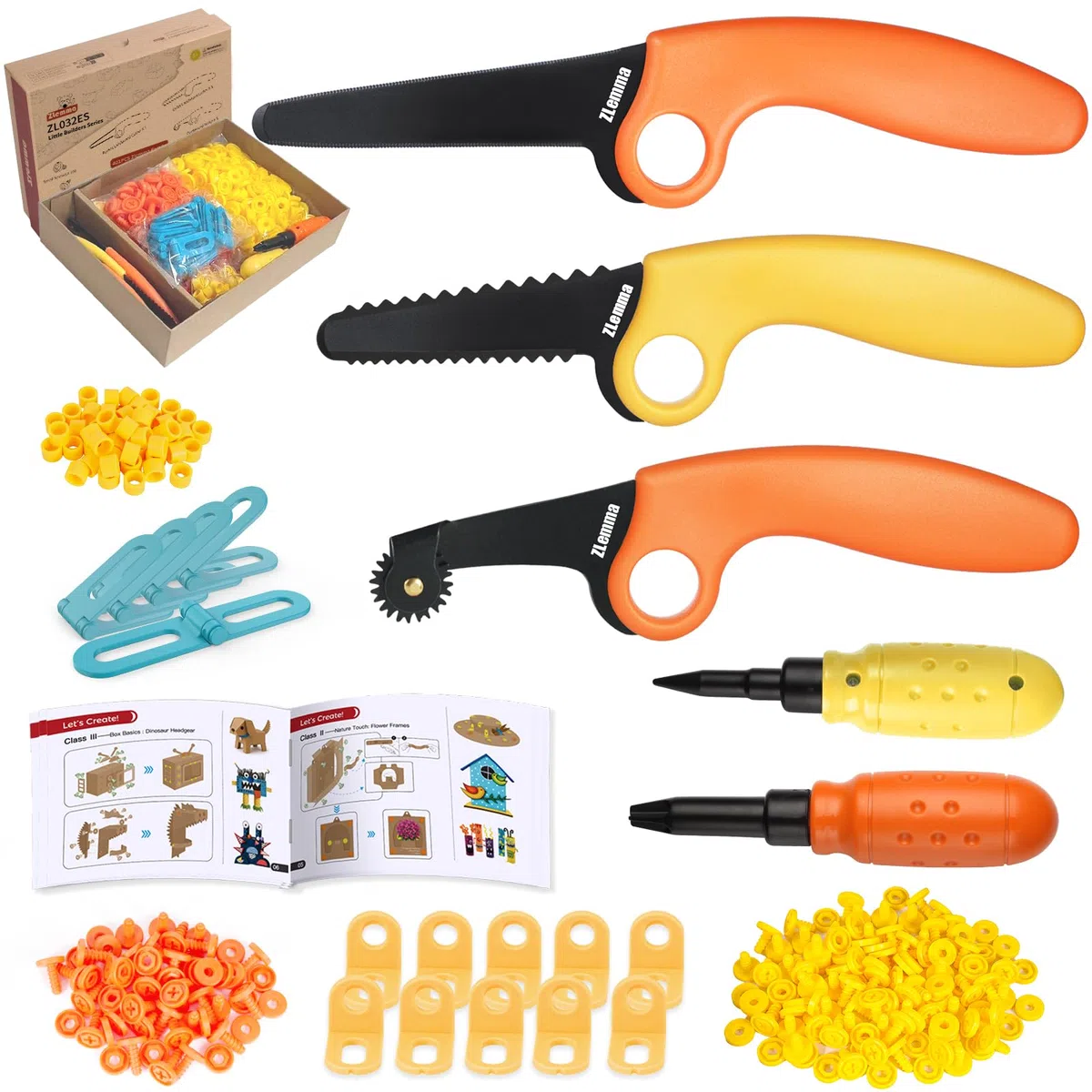 Kit de Construcción de Cartón para Niños – 401 Piezas con Herramientas Seguras, Safety Ring Exclusivo y Caja de Almacenamiento – Juego Educativo Stem Crear y Reciclar (Edición Familiar)