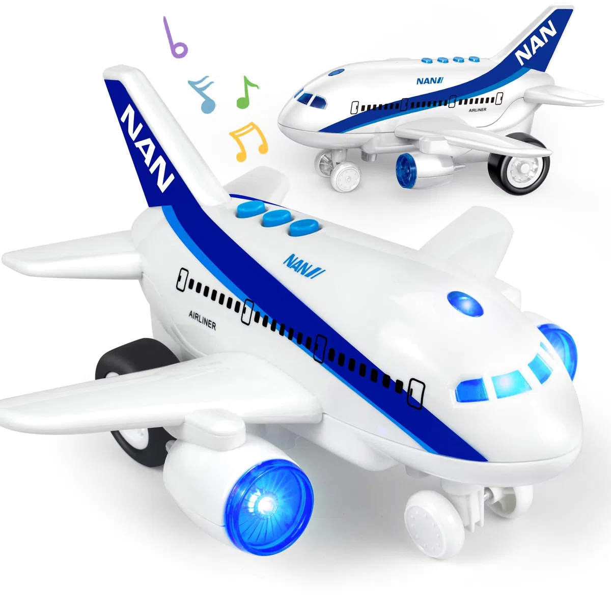 Avión de juguete para niños de 3 años,avión de juguete de rotación de 360° con luces intermitentes,música y sonido de avión,avión eléctrico de juguete,regalo de cumpleaños para niños pequeños
