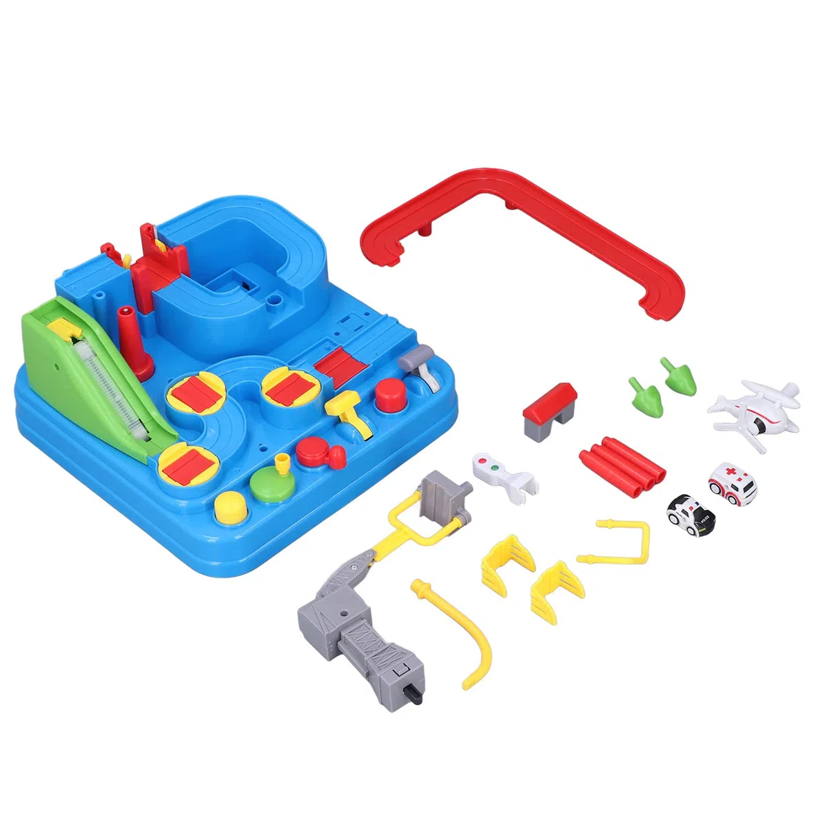 Race Track Car Adventure Set Kit de Juguete de Bricolaje ABS Resistente para Niños 3+ Juegos en Interiores Jardín de Infantes,
