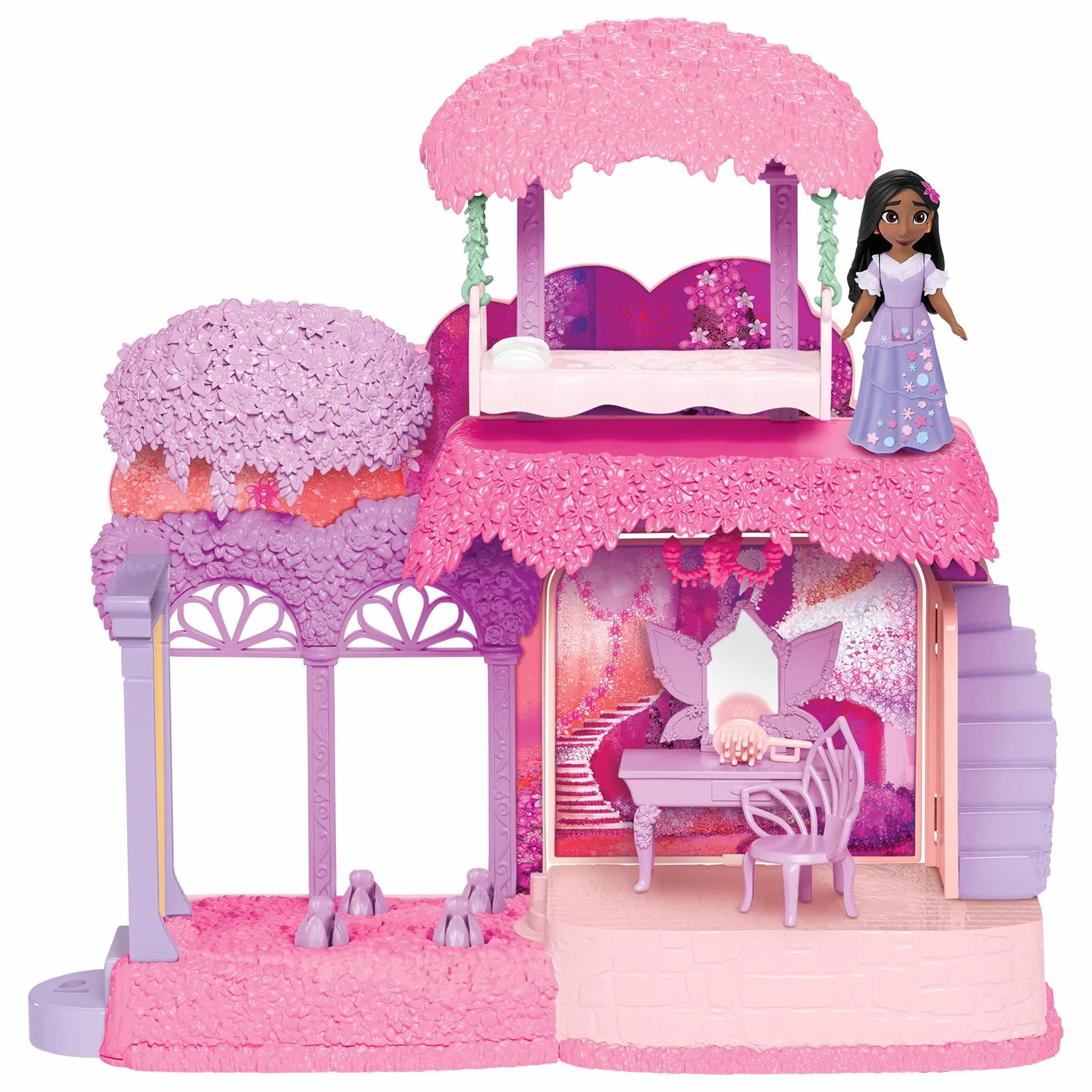 Encanto Disney – Jardín de Isabela con Mecanismos Interactivos – Casa de Muñecas Encanto con Detalles Lujosos – Juguete para Niñas 3 años +