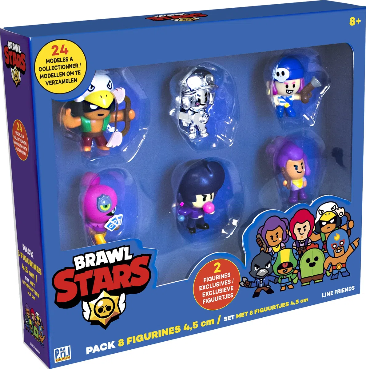 Lansay Brawl Stars – Pack de 8 Figuras de 4,5 cm – Brawlers Team