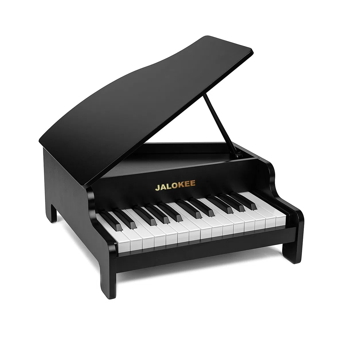 Teclado de Piano para niños, 25 Teclas, Piano de Cola Miniatura, Instrumento Educativo de Madera, Volumen Ajustable, Adecuado para niñas y niños de Corta Edad (Negro)