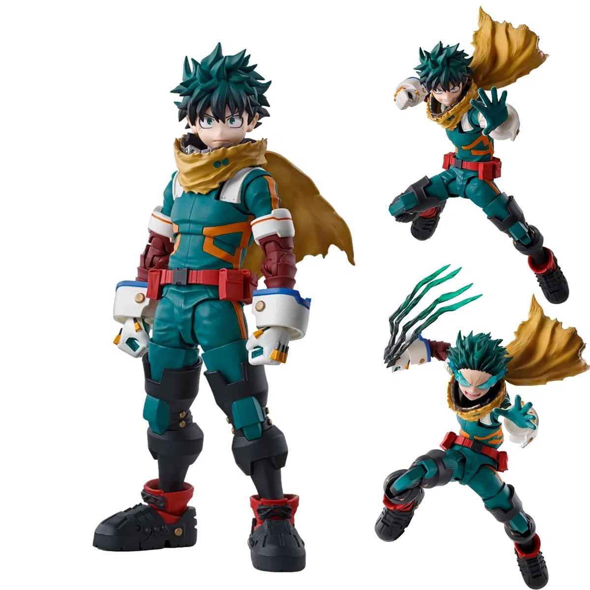 MHA Izuku Midoriya Figura de Acción, 15CM Izuku Midoriya Figura Articulable MHA Figuras Movibles Figura con Cabezas Intercambiables Accesorios Figura Coleccionable Regalos para Fans