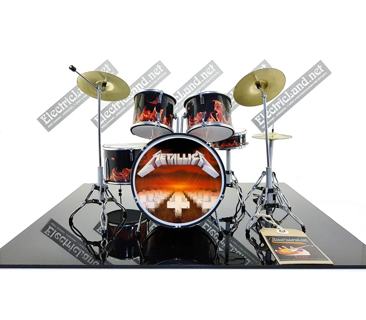 Mini Drum Kit metálico Master Puppets álbum tribute miniature rock 25 cm modelo escalera 1:4 collectible box set batería maqueta de colección