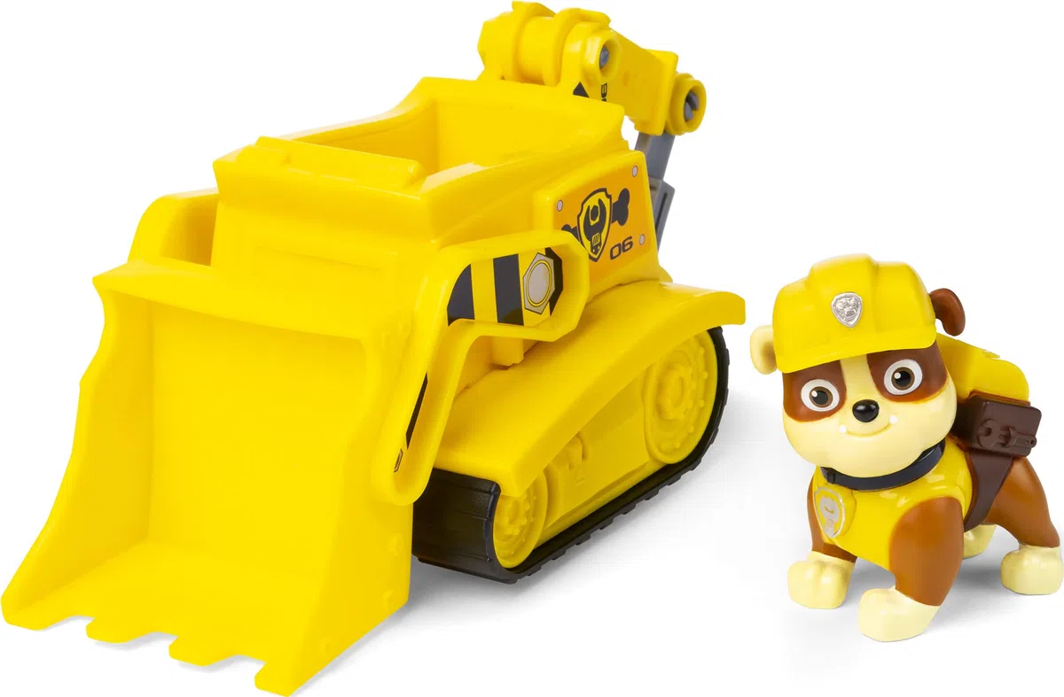 Paw Patrol 6054970 Ruble's Bulldozer Vehículo con Figura Coleccionable, para niños a Partir de 3 años, Multicolor